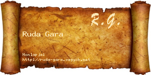 Ruda Gara névjegykártya